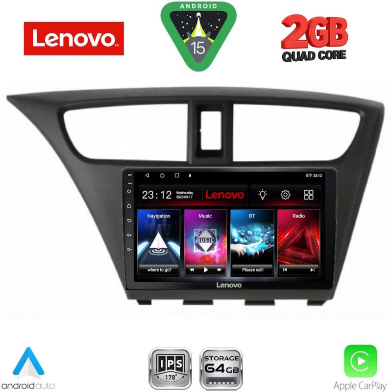 LENOVO LVD 2190_CPA (9inc) MULTIMEDIA TABLET for HONDA CIVIC mod. 2012-2016