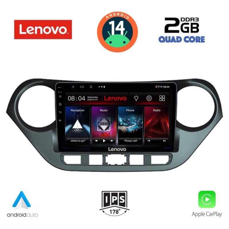 LENOVO LVD 2224_CPA (9inc) MULTIMEDIA TABLET for HYUNDAI i10 mod. 2014-2020 LENOVO LVD 2224_CPA (9inc) MULTIMEDIA TABLET for HYUNDAI i10 mod. 2014-2020