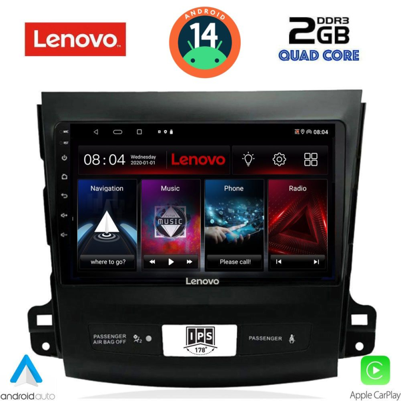 LENOVO LVD 2442_CPA (9inc) MULTIMEDIA TABLET for CITROEN C-CROSSER | MITSUBISHI OUTLANDER | PEUGEOT 4007  mod. 2006-2012