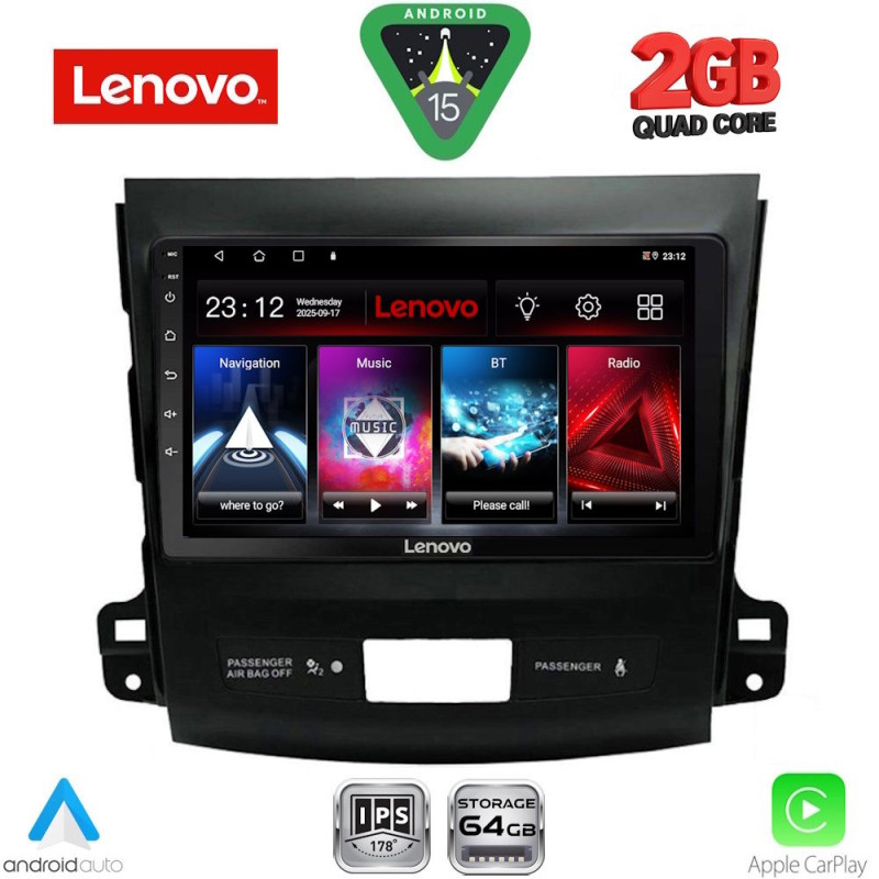 LENOVO LVD 2442_CPA (9inc) MULTIMEDIA TABLET for CITROEN C-CROSSER | MITSUBISHI OUTLANDER | PEUGEOT 4007 mod. 2006-2012