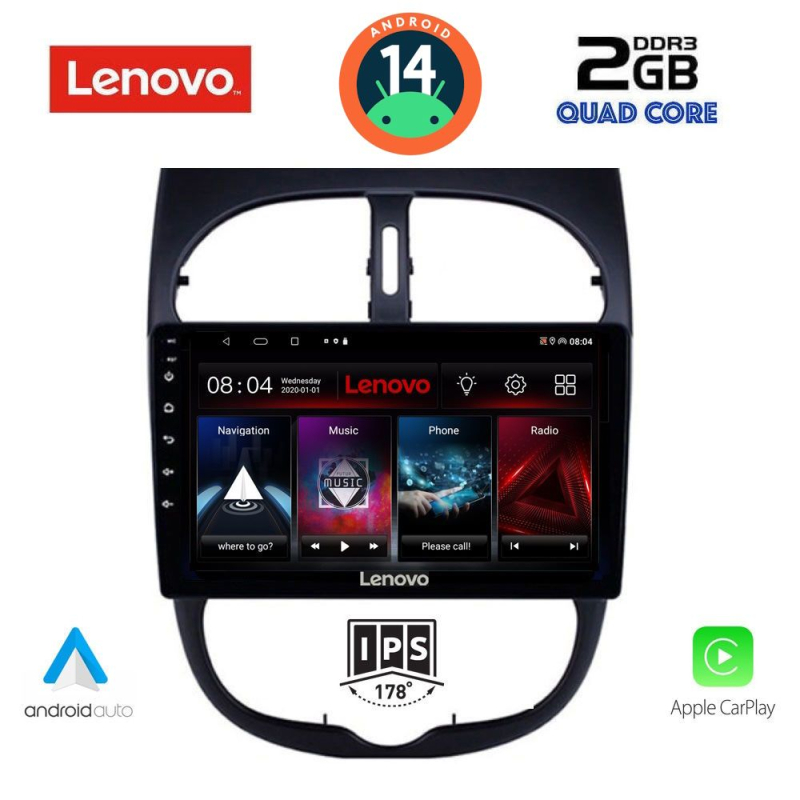 LENOVO LVD 2506_CPA (9inc) MULTIMEDIA TABLET for PEUGEOT 206 mod. 1998-2006 LENOVO LVD 2506_CPA (9inc) MULTIMEDIA TABLET for PEUGEOT 206 mod. 1998-2006
