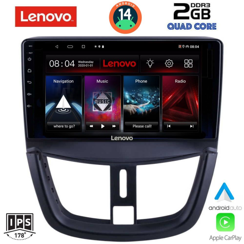 LENOVO LVD 2507_CPA (9inc) MULTIMEDIA TABLET for PEUGEOT 207 mod. 2007 LENOVO LVD 2507_CPA (9inc) MULTIMEDIA TABLET for PEUGEOT 207 mod. 2007