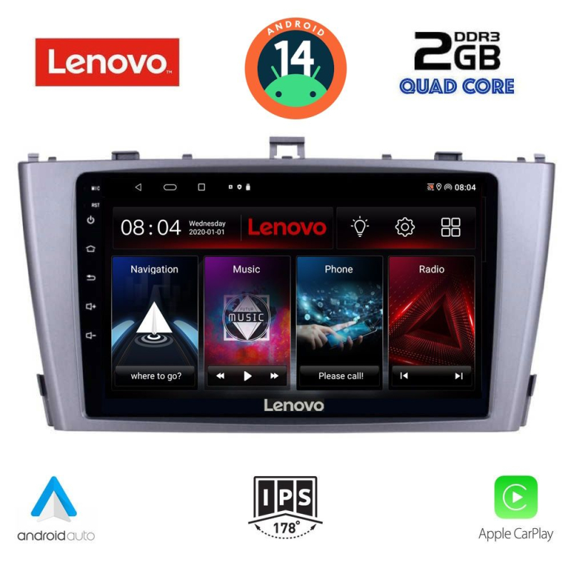 LENOVO LVD 2705_CPA (9inc) MULTIMEDIA TABLET for TOYOTA AVENSIS (T27) mod. 2009-2015 LENOVO LVD 2705_CPA (9inc) MULTIMEDIA TABLET for TOYOTA AVENSIS (T27) mod. 2009-2015