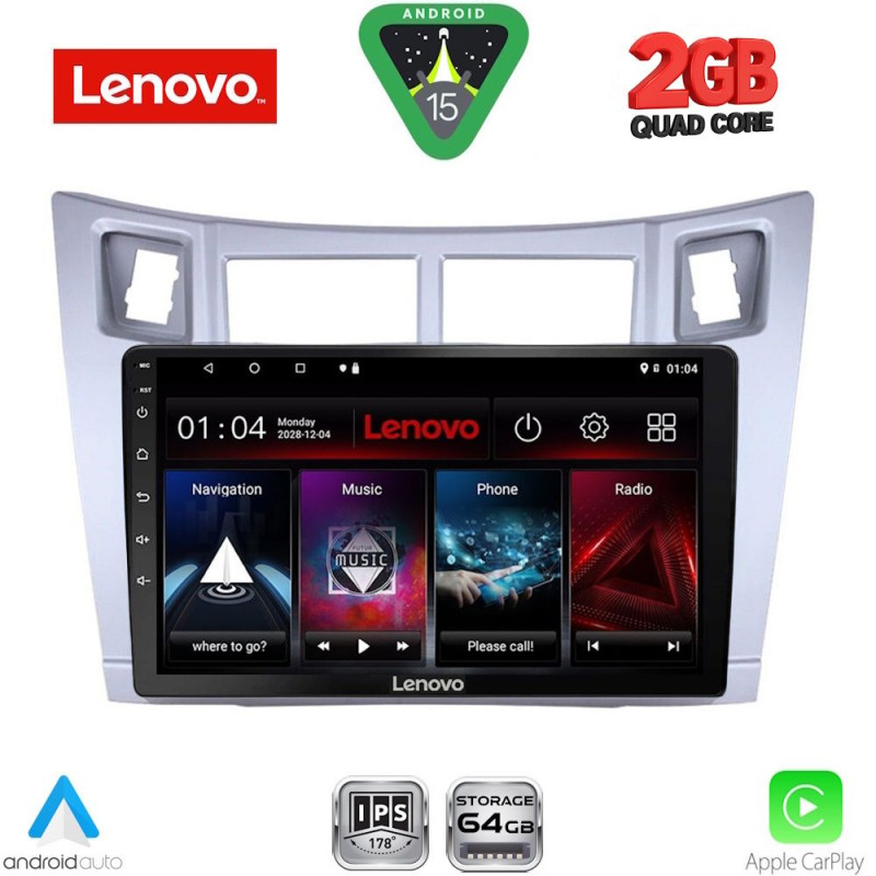 LENOVO LVD 2736SL_CPAA (9inc) MULTIMEDIA TABLET for TOYOTA YARIS mod. 2006-2011 (SILVER)