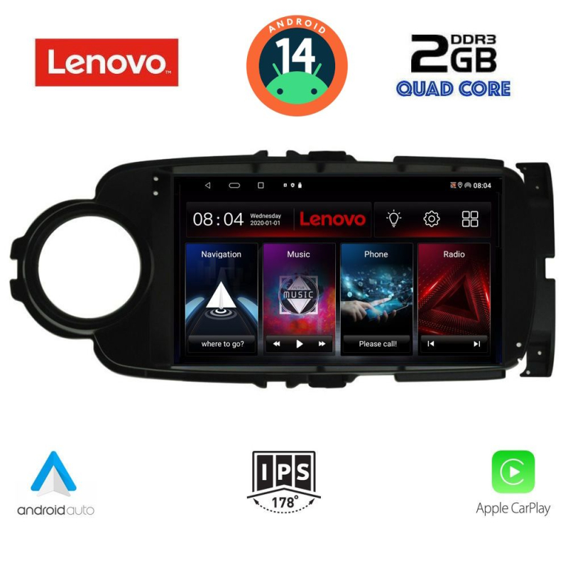 LENOVO LVD 2737_CPA (9inc) MULTIMEDIA TABLET for TOYOTA YARIS mod. 2011-2015 LENOVO LVD 2737_CPA (9inc) MULTIMEDIA TABLET for TOYOTA YARIS mod. 2011-2015