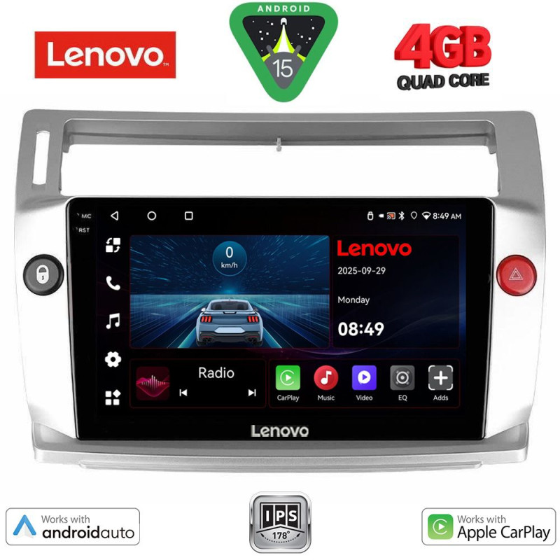 LENOVO LVE 8084SL_CPAA (9inc) MULTIMEDIA TABLET for CITROEN C4 mod. 2004-2011 (SILVER)