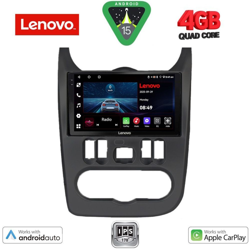 LENOVO LVE 8101BL_CPAA (9inc) MULTIMEDIA TABLET for DACIA DUSTER – LOGAN – SANDERO mod. 2006-2012 (BLACK)