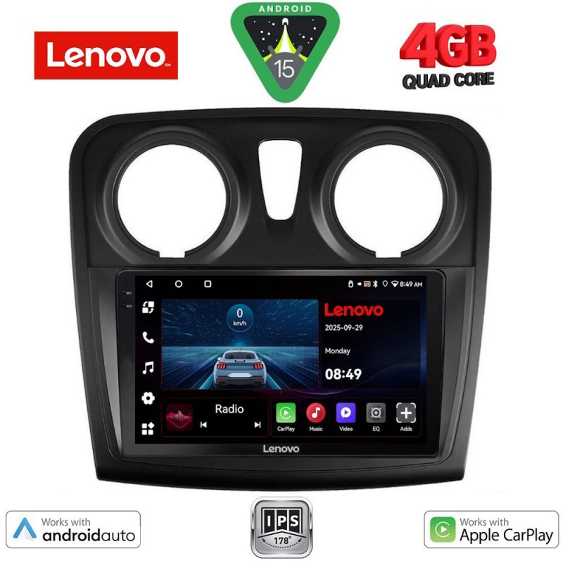 LENOVO LVE 8108_CPAA (9inc) MULTIMEDIA TABLET for DACIA LOGAN – SANDERO mod. 2012-2019