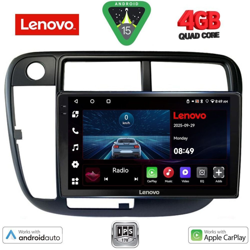 LENOVO LVE 8186_CPAA CLIMA (9inc) MULTIMEDIA TABLET for HONDA CIVIC mod. 1995-2001