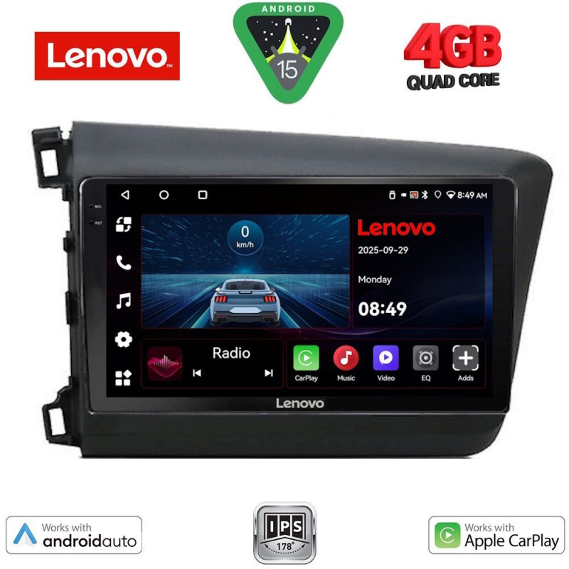 LENOVO LVE 81904D_CPAA (9inc) MULTIMEDIA TABLET for HONDA CIVIC 4Doors mod. 2012-2016