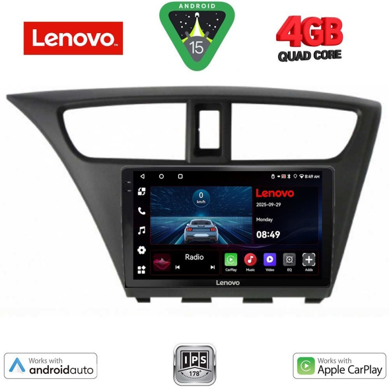 LENOVO LVE 8190_CPAA (9inc) MULTIMEDIA TABLET for HONDA CIVIC mod. 2012-2016