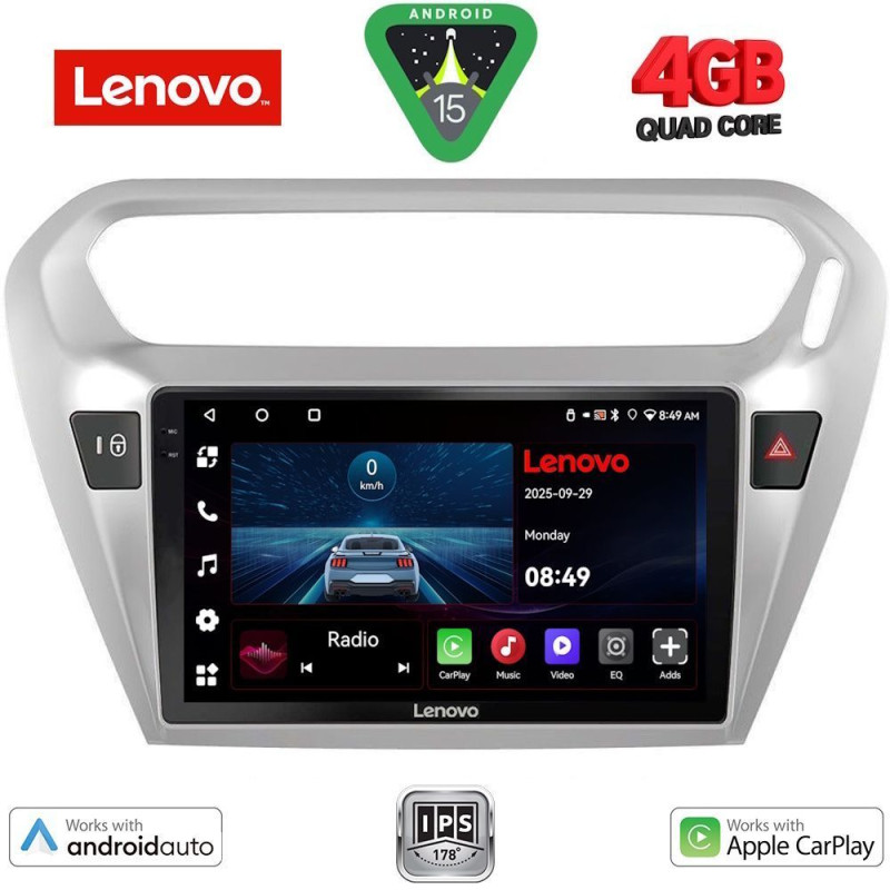 LENOVO LVE 8511SL_CPAA (9inc) MULTIMEDIA TABLET for CITROEN ELYSEE – PEUGEOT 301 mod. 2013-2026 (SILVER)