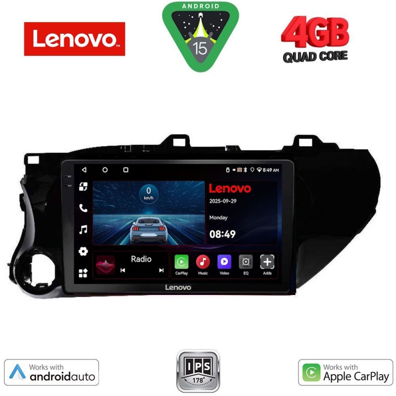 LENOVO LVE 8721_CPAA (10inc) MULTIMEDIA TABLET for TOYOTA HILUX mod. 2017-2026
