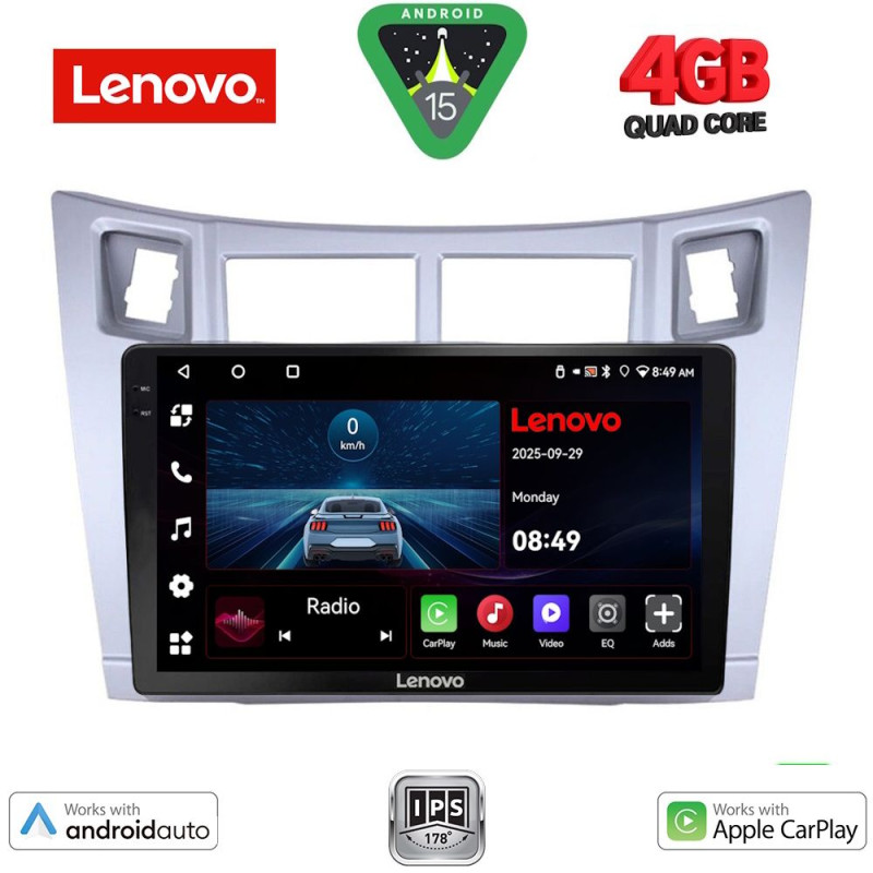 LENOVO LVE 8736SL_CPAA (9inc) MULTIMEDIA TABLET for TOYOTA YARIS mod. 2006-2011 (SILVER)