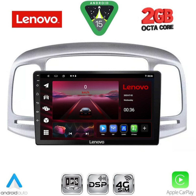 LENOVO LVF 5249SL_CPA (9inc) MULTIMEDIA TABLET for HYUNDAI ACCENT mod. 2005-2012 (SILVER)