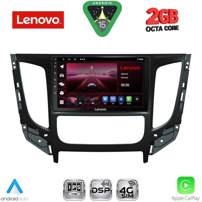 LENOVO LVF 5437_CPA CLIMA (9inc) MULTIMEDIA TABLET for MITSUBISHI L200 mod. 2015-2019 with CLIMA