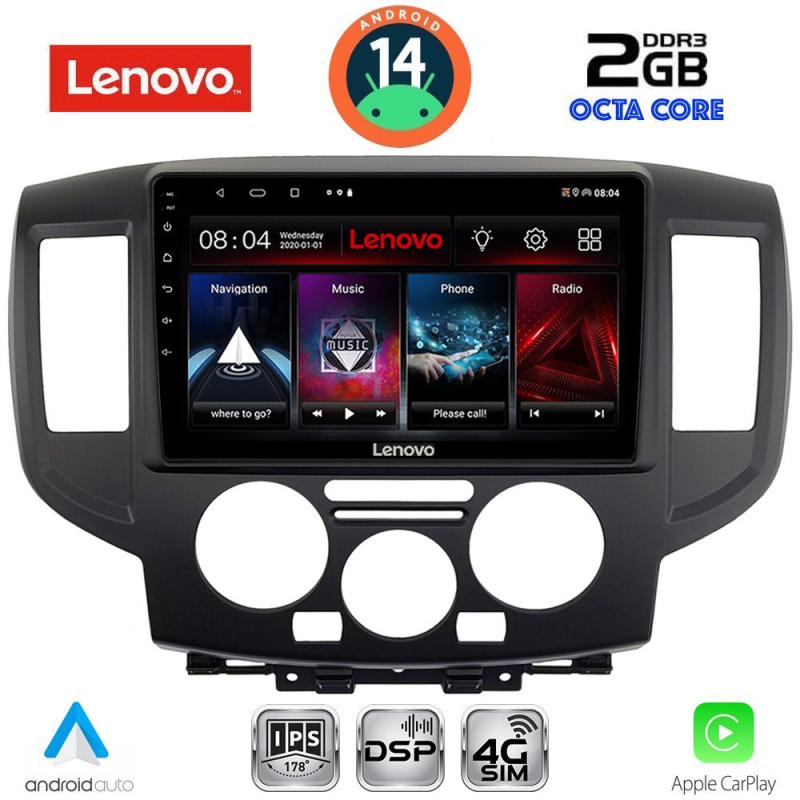 LENOVO LVF 5458BL_CPA (9inc) MULTIMEDIA TABLET for NISSAN NV 200 mod. 2009> (BLACK)