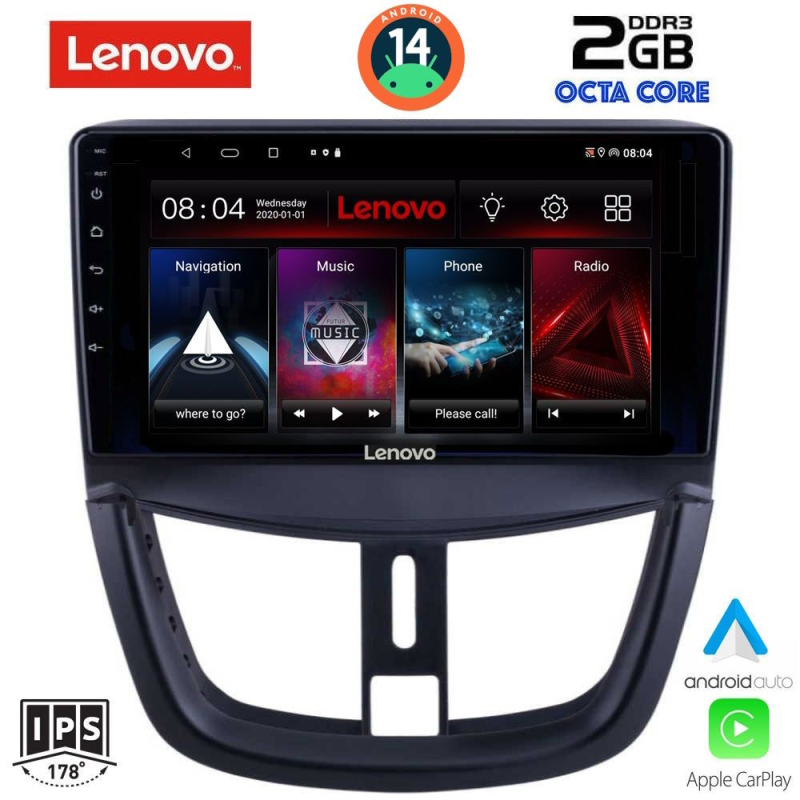 LENOVO LVF 5507_CPA (9inc) MULTIMEDIA TABLET for PEUGEOT 207 mod. 2007