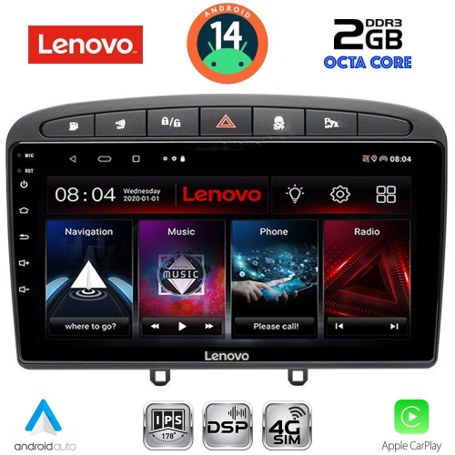 LENOVO LVF 5513BL_CPA (9inc) MULTIMEDIA TABLET for PEUGEOT 308 mod.2007-2012 - RCZ mod.2009-2015 (BLACK)