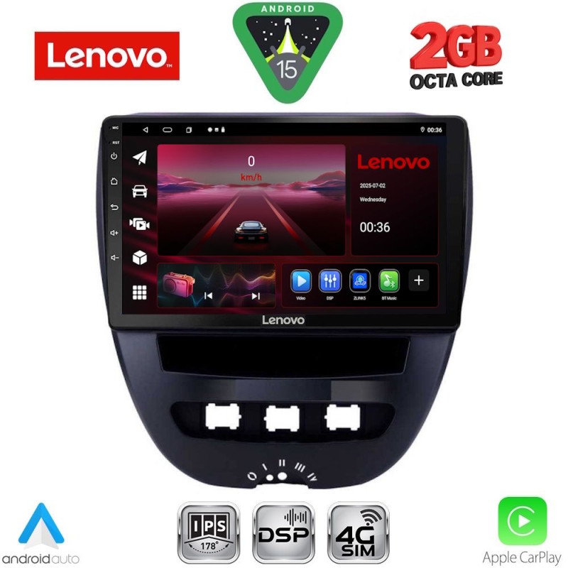 LENOVO LVF 5707_CPA (10inc) MULTIMEDIA TABLET for CITROEN C1-PEUGEOT 107-TOYOTA AYGO mod. 2005-2014