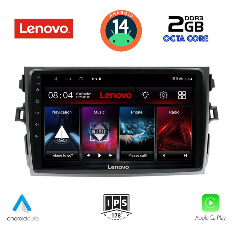 LENOVO LVF 5713_CPA (9inc) MULTIMEDIA TABLET for TOYOTA COROLLA 4D mod. 2006-2012