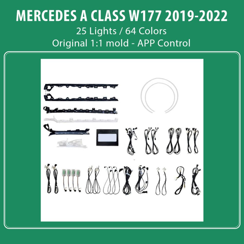 DIQ AMBIENT 8176 A4B BENZ A (W177) mod.2019-2022 (Digital iQ Ambient Light MERCEDES A W177 mod.2019-2022, 25 Lights) DIQ AMBIENT 8176 A4B BENZ A (W177) mod.2019-2022 (Digital iQ Ambient Light MERCEDES A W177 mod.2019-2022, 25 Lights)