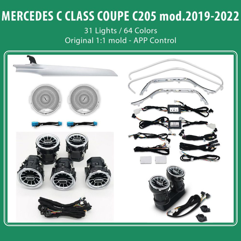 DIQ AMBIENT 8160 (FK) - BENZ C (C205) 2DOORS (Digital iQ Ambient Light for Mercedes C (C205) 2DOORS mod. 2018-2024 with 31 Lights)