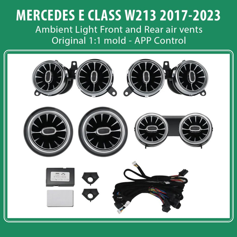 DIQ AMBIENT 8W213IB MERCEDES E AIR VENTS (Digital iQ Turbine Air Vent Ambient Light Kit MERCEDES CLASS W213 mod. 2020-2023)