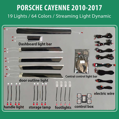 DIQ AMBIENT PORSCHE CAYENNE mod.2010-2017 (Digital iQ Ambient Light for Porsche Cayenne mod.2010-2017, 19 Lights)