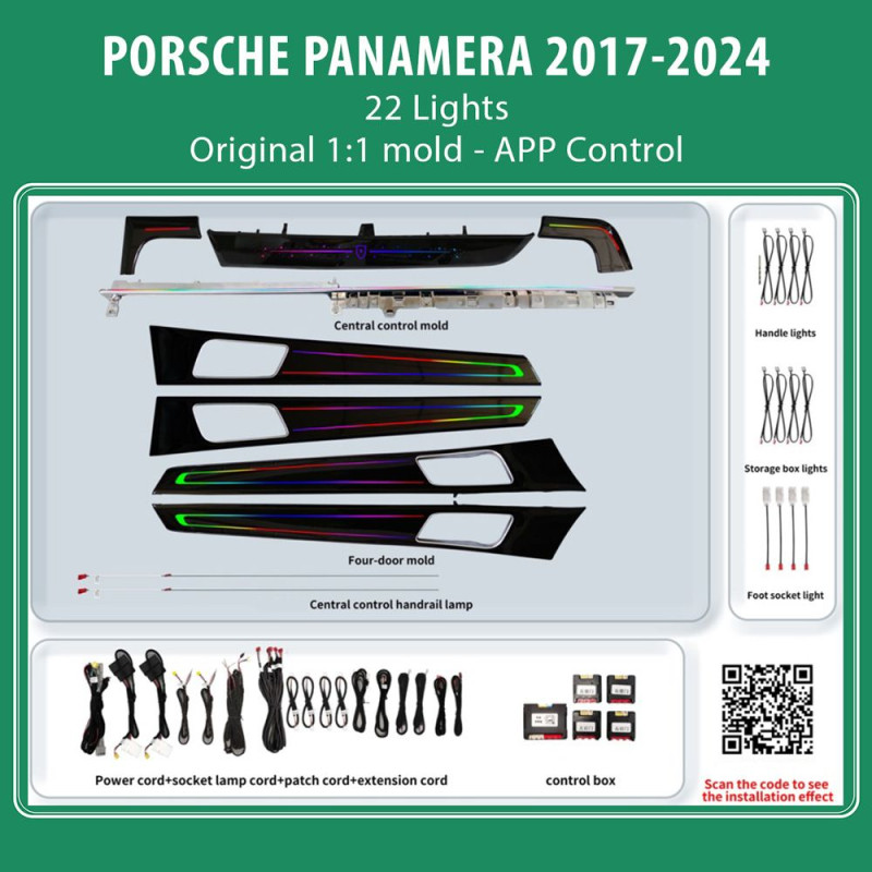 DIQ AMBIENT PORSCHE BSJ06X (Digital iQ Ambient Light for Porsche Panamera mod. 2017-2024 with 22 Lights, Starry Sky Style)