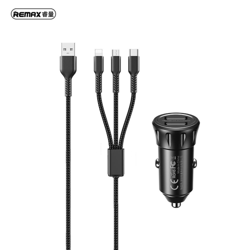 REMAX RCC236 12W (3 in 1 CAR CHARGER - CABLE)