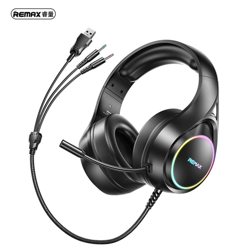 REMAX RM-708 (BLACK) RGB WIRED HEADSET REMAX RM-708 (BLACK) RGB WIRED HEADSET