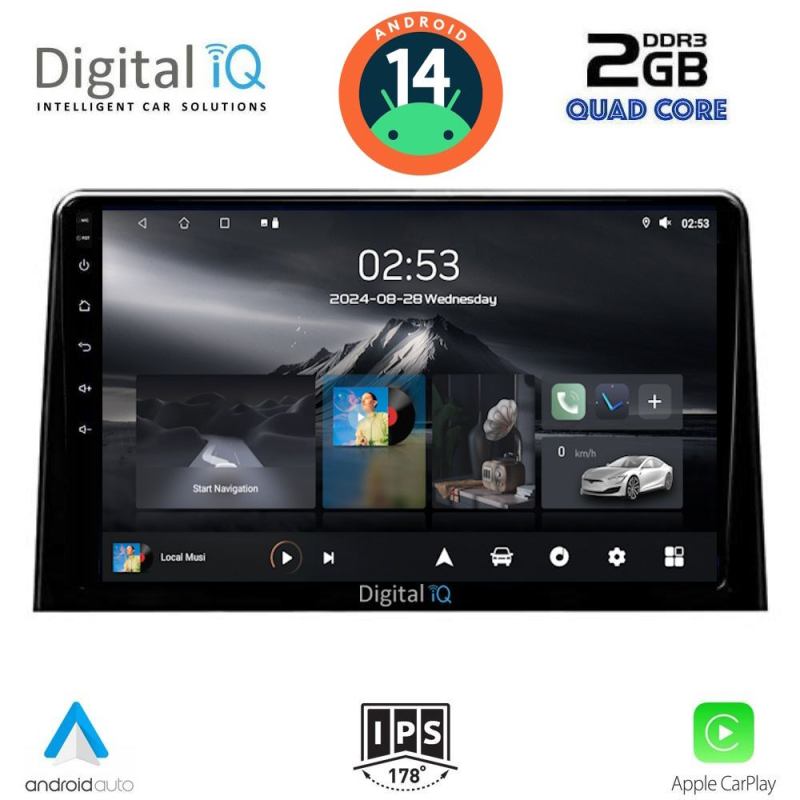 DIGITAL IQ RSB 1082_CPA (10inc) MULTIMEDIA TABLET for CITROEN BERLINGO – OPEL COMBO – PEUGEOT PARTNER – TOYOTA PROACE mod. 2018> - FIAT DOBLO mod. 2022>