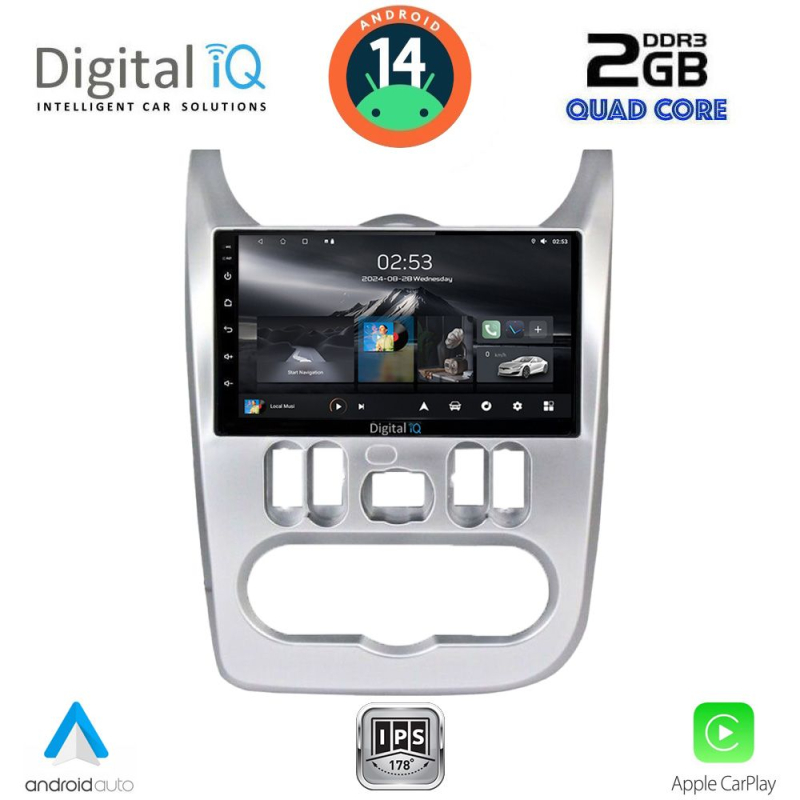 DIGITAL IQ RSB 1101SL_CPA (9inc) MULTIMEDIA TABLET for DACIA DUSTER – LOGAN – SANDERO mod. 2006-2012 (SILVER)