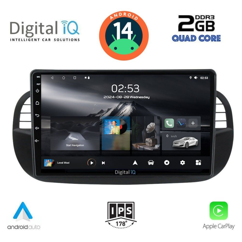 DIGITAL IQ RSB 1130_CPA (9inc) MULTIMEDIA TABLET for FIAT 500 mod. 2007-2015