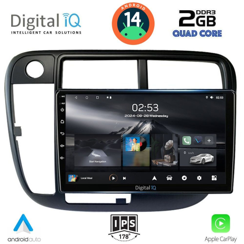 DIGITAL IQ RSB 1186_CPA CLIMA (9inc) MULTIMEDIA TABLET for HONDA CIVIC mod. 1995-2001