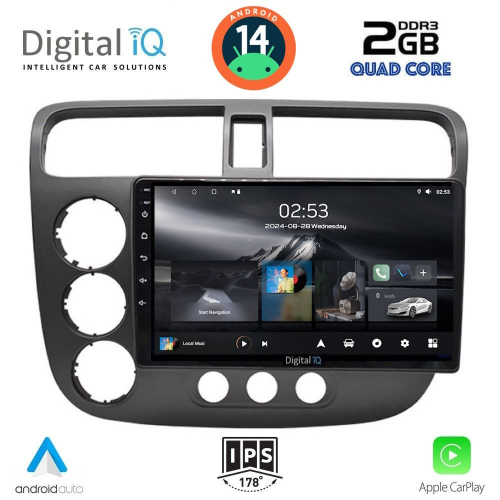 DIGITAL IQ RSB 1187_CPA (9inc) MULTIMEDIA TABLET for HONDA CIVIC 4D mod. 2001-2006