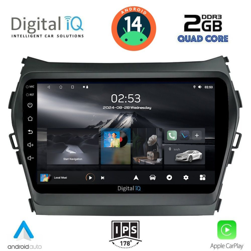 DIGITAL IQ RSB 1238_CPA (9inc) MULTIMEDIA TABLET for HYUNDAI IX45 mod. 2013-2017