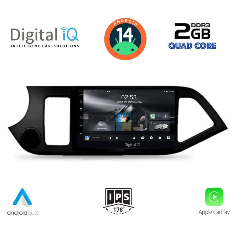 DIGITAL IQ RSB 1308_CPA (9inc) MULTIMEDIA TABLET for KIA PICANTO mod. 2011-2017