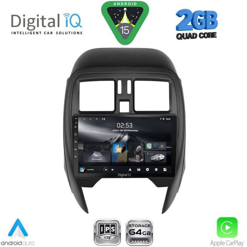 DIGITAL IQ RSD 1451_CPA (SQUARE) (9inc) MULTIMEDIA TABLET for NISSAN MICRA mod. 2014-2017