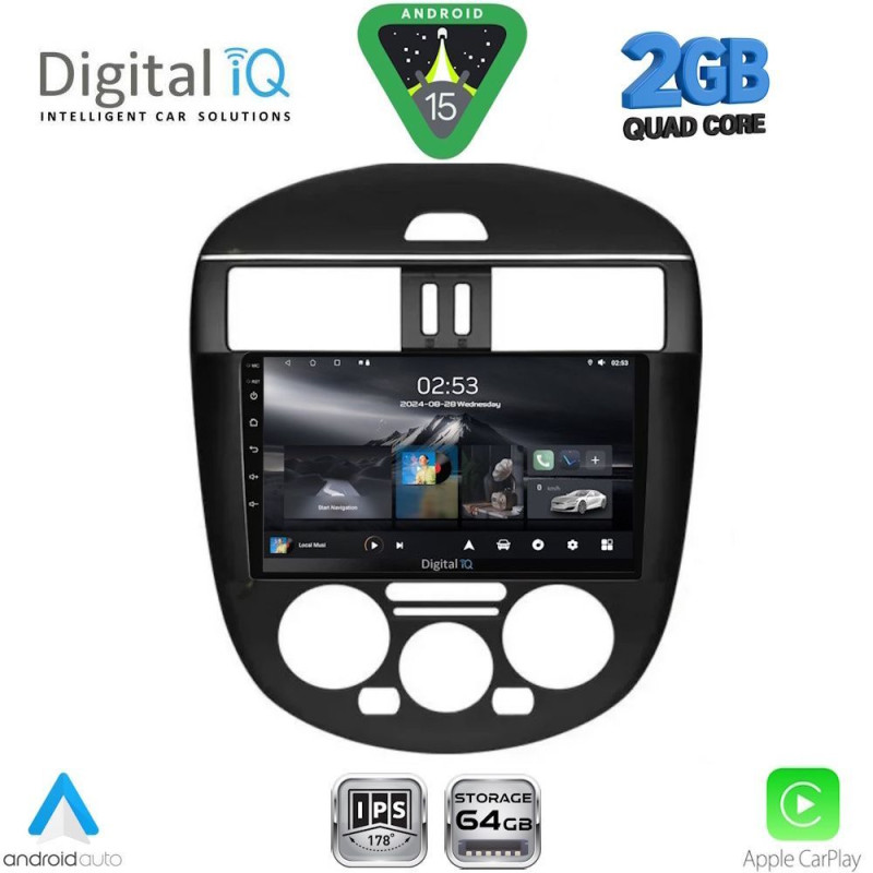 DIGITAL IQ RSD 1465AC_CPA (9inc) MULTIMEDIA TABLET for NISSAN TIIDA mod. 2013-2023 with A/C