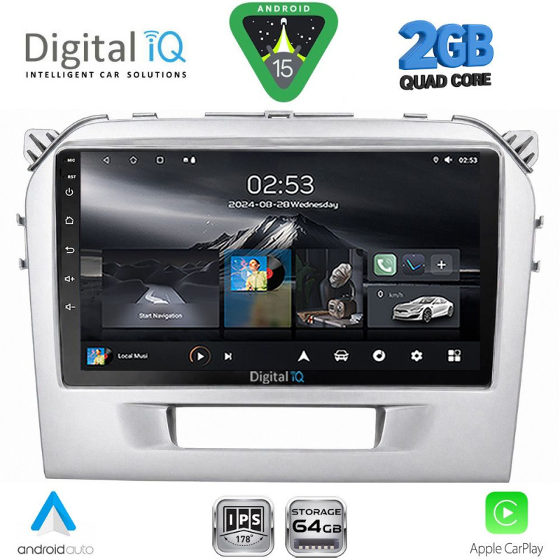 DIGITAL IQ RSD 1697SL_CPA (9inc) MULTIMEDIA TABLET for SUZUKI VITARA mod. 2016-2025 (SILVER)