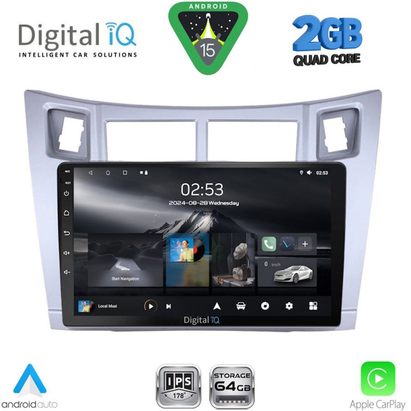 DIGITAL IQ RSD 1736SL_CPAA (9inc) MULTIMEDIA TABLET for TOYOTA YARIS mod. 2006-2011 (SILVER)