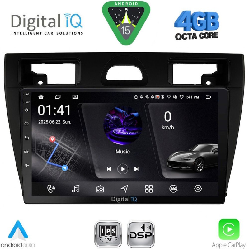 DIGITAL IQ RSG 6153BL_CPA (9inc) MULTIMEDIA TABLET for FORD FIESTA mod. 2005-2008 (BLACK)