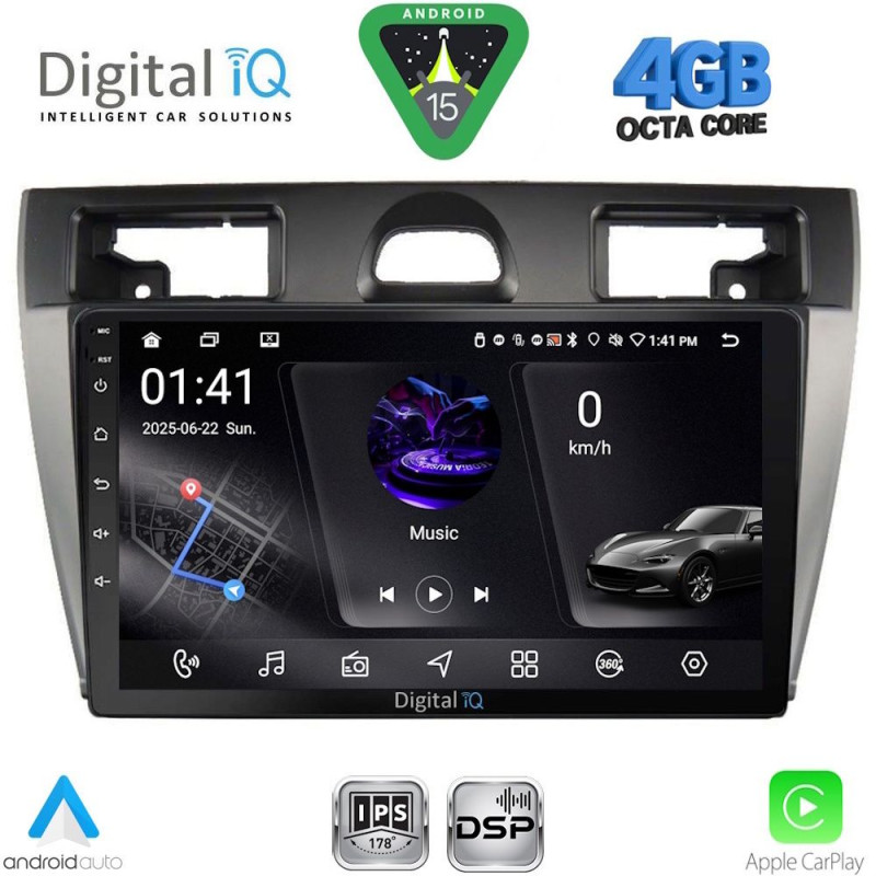 DIGITAL IQ RSG 6153SL_CPA (9inc) MULTIMEDIA TABLET for FORD FIESTA mod. 2005-2008 (SILVER)