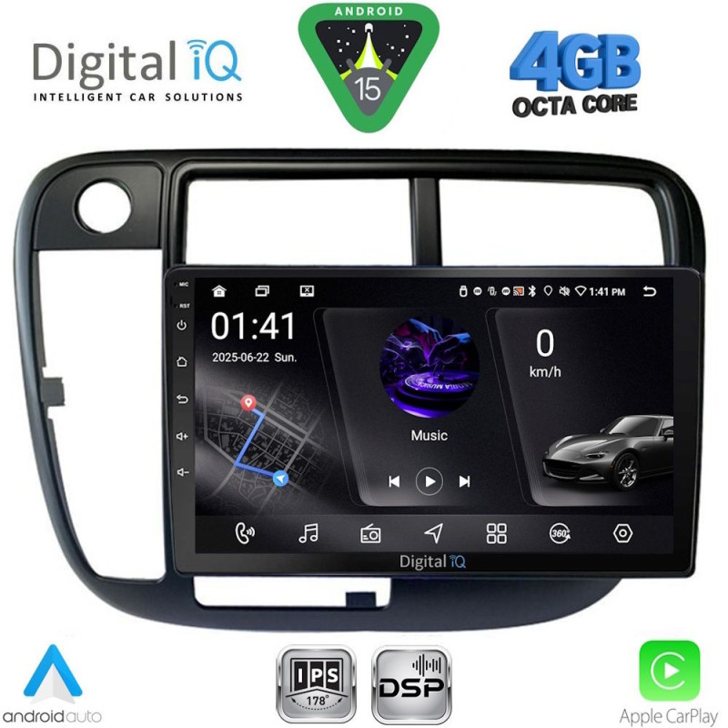 DIGITAL IQ RSG 6186_CPA CLIMA (9inc) MULTIMEDIA TABLET for HONDA CIVIC mod. 1995-2001