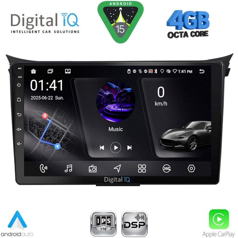 DIGITAL IQ RSG 6232_CPA (9inc) MULTIMEDIA TABLET for HYUNDAI i30 mod. 2012-2017