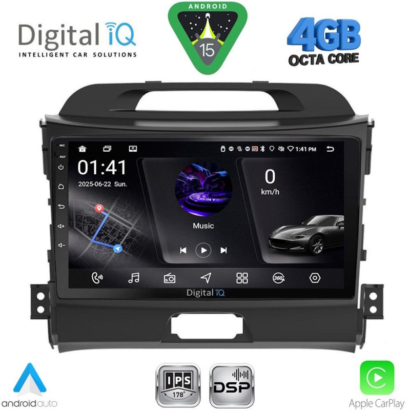 DIGITAL IQ RSG 6325_CPA (9inc) MULTIMEDIA TABLET for KIA SPORTAGE mod. 2010-2015