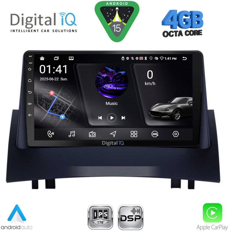 DIGITAL IQ RSG 6555_CPA (9inc) MULTIMEDIA TABLET for RENAULT MEGANE 2 mod. 2002-2008