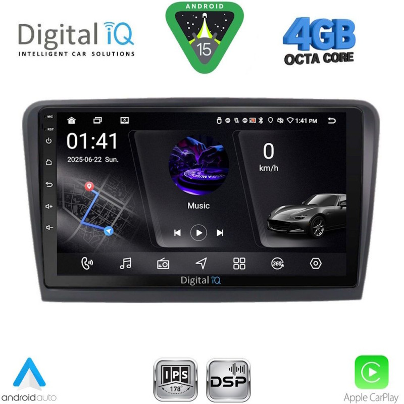 DIGITAL IQ RSG 6601_CPA (9inc) MULTIMEDIA TABLET for SKODA RAPID mod. 2012-2023